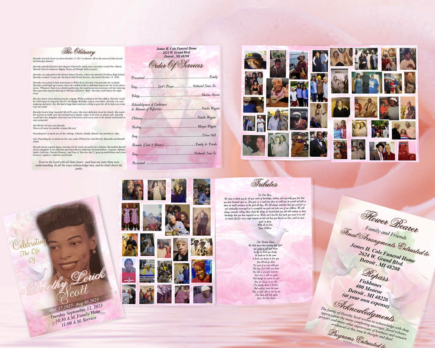 Obituaries Program Services 11x17 Booklet