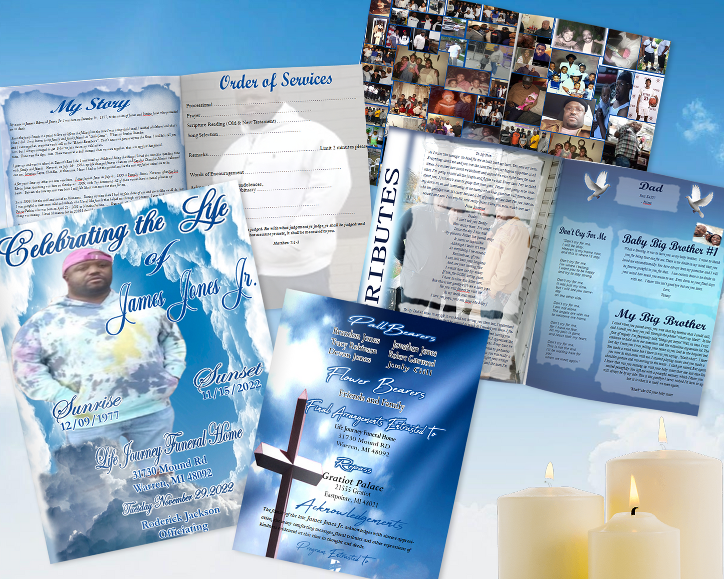 Obituaries Program Services 11x17 Booklet